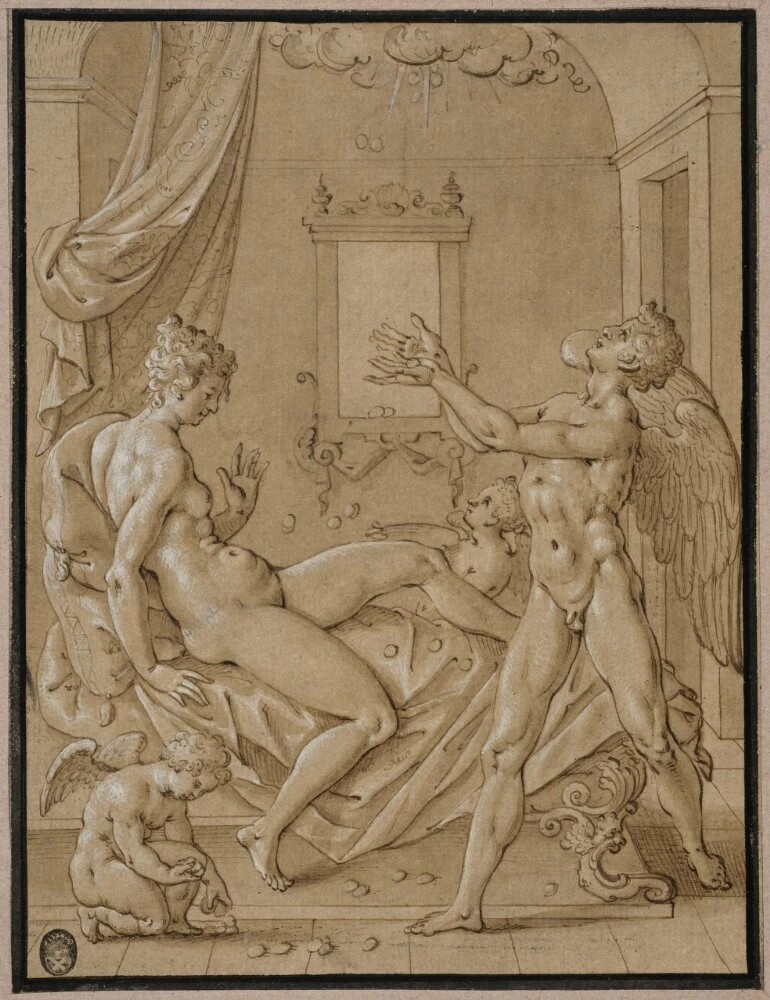 Bartholomeus Spranger - 161, Danae e la pioggia d'oro, Nationalmuseum Stockholm
